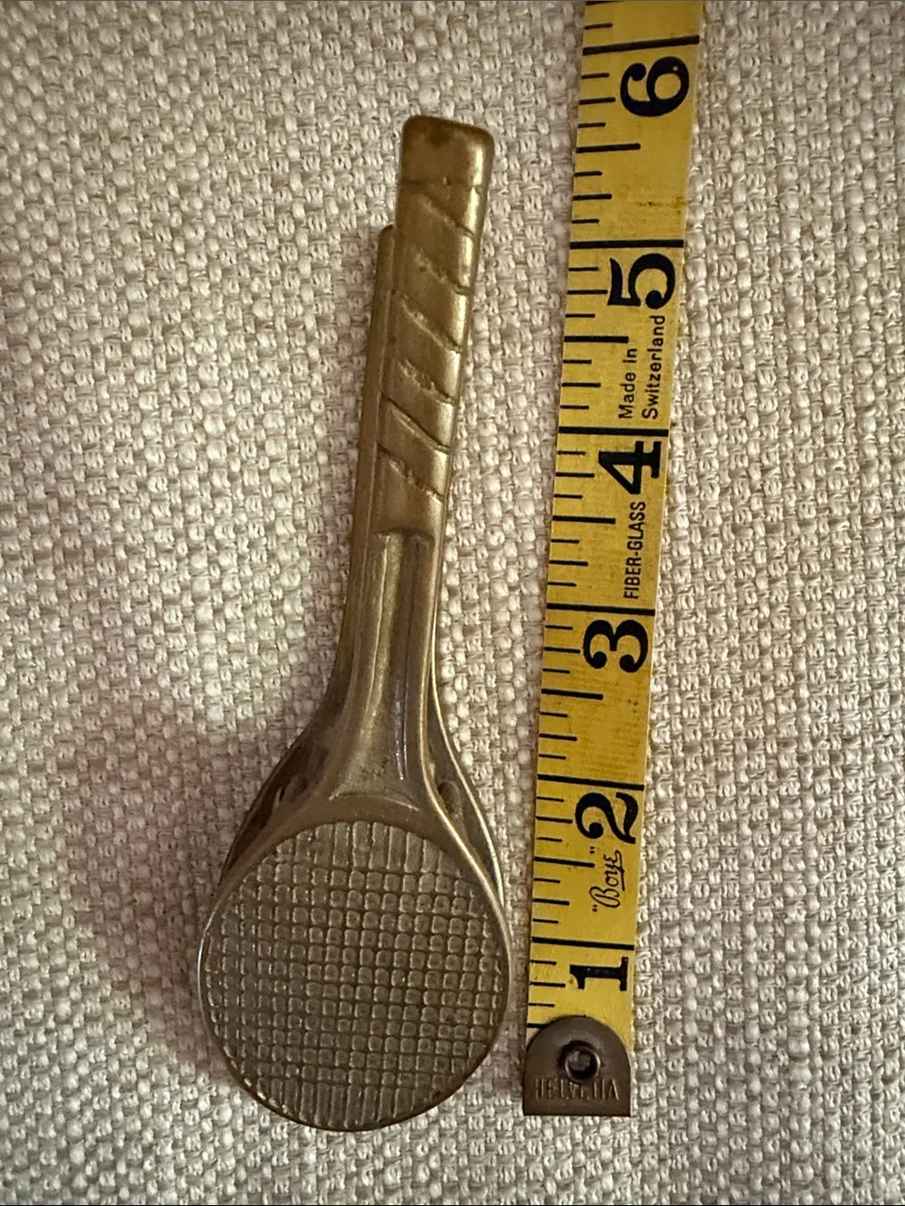 Vintage Tennis Racket Brass Paper Clip